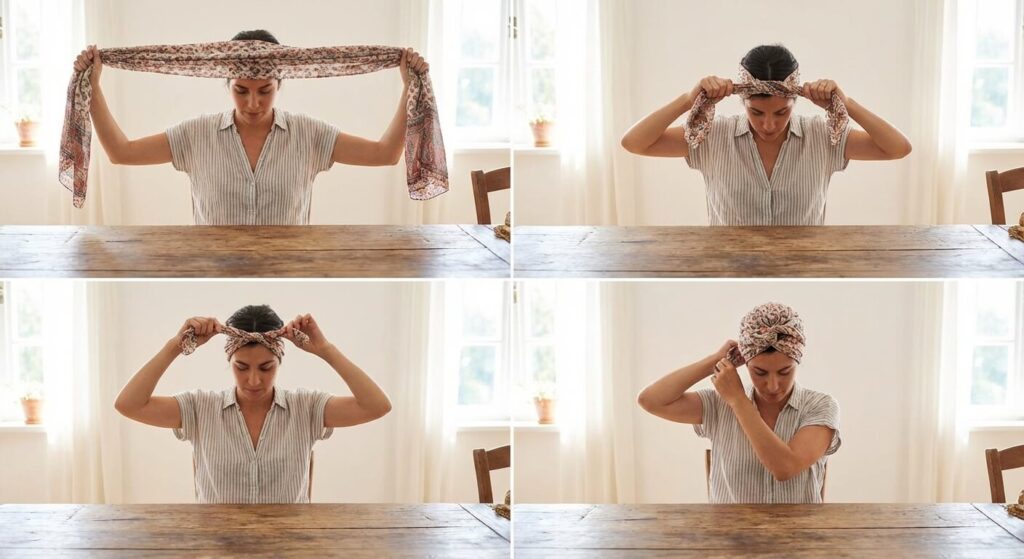 technique pour faire un turban avec un foulard