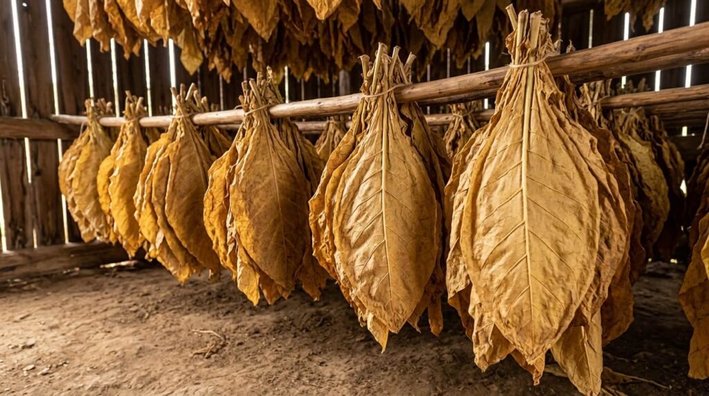 Tabac Pueblo bleu ou jaune : quelle différence ? 3 Des feuilles de tabac blond séchées de manière traditionnelle sans additifs.