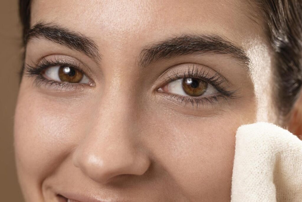 Brow lift et Lash lift : quelles différences ? 3 Gros plan sur des sourcils parfaitement brossés, rehaussés et disciplinés après un soin Brow Lift.