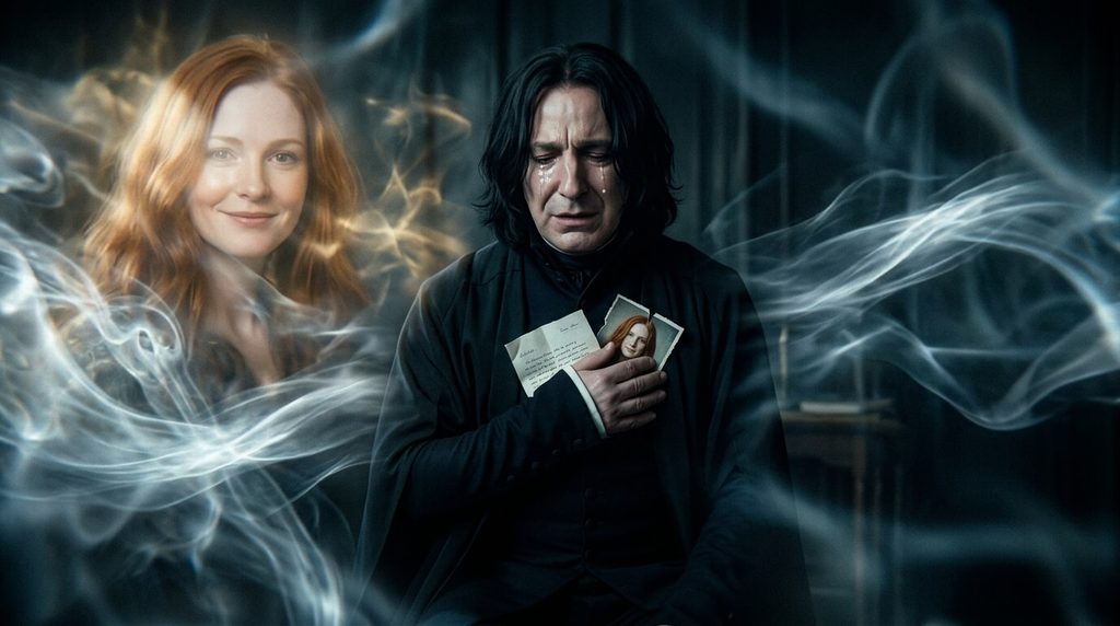 Pourquoi Rogue et Lily ont le même patronus : l’explication dans Harry Potter 4 Severus Rogue pleurant dans les souvenirs de la Pensine dévoilant son amour pour Lily Potter.
