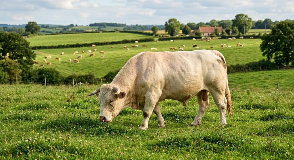 Qui dit l'expression « tirer du lait à un taureau » ? Origine, sens et proverbes similaires 3 Taureau dans un pré illustrant l'absurdité de vouloir traire un mâle.